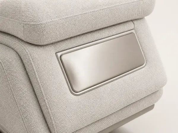 Oatmeal boucle 3+2 sofa set – close-up fabric detail