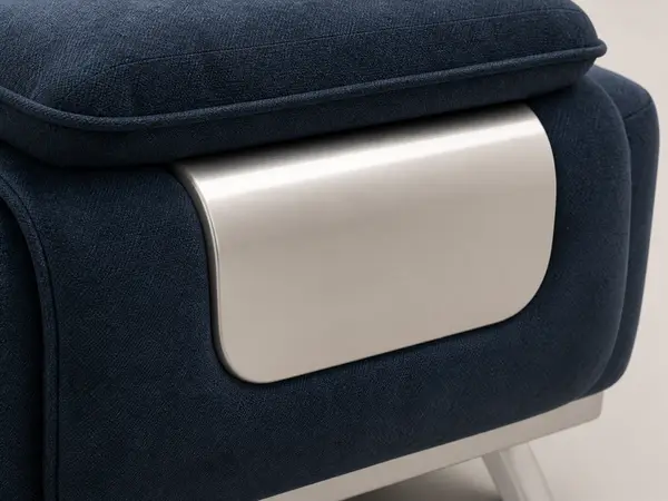 Navy denim 3+2 sofa set – close-up fabric detail
