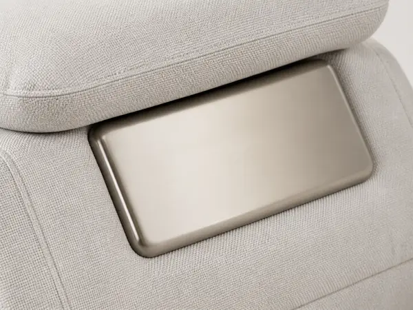 Light grey and silver 3+2 sofa set – close-up fabric detail