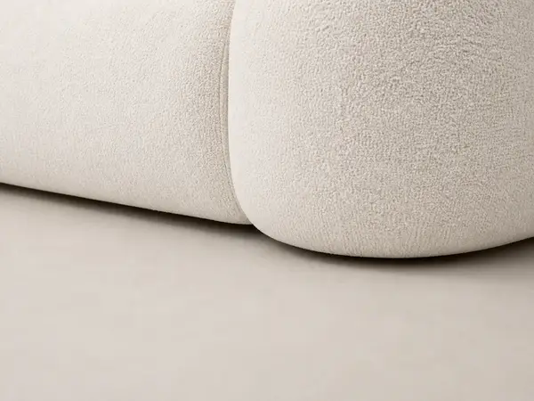 Off White Boucle Curved Sectional — image 4