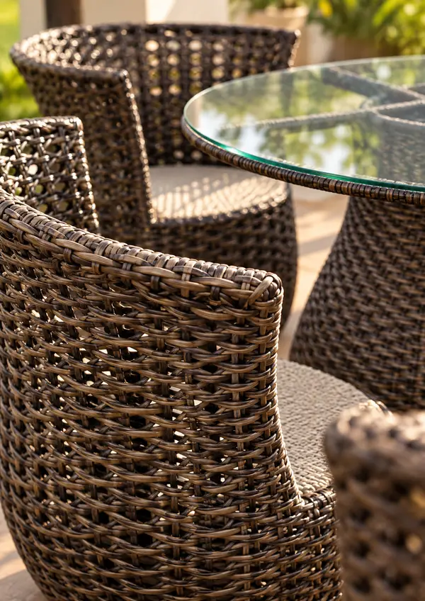 Round Wicker Outdoor Table Set — image 3
