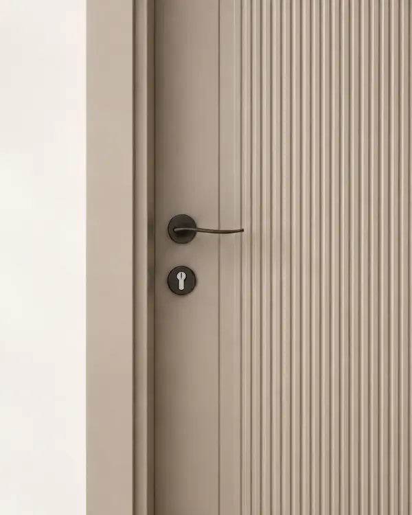 Taupe Door with Tall Fluted Panel | Modi Interiors Jaipur — image 2