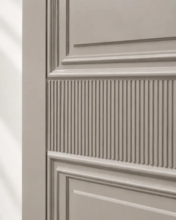 Greige Molded Door with Fluted Middle Band | Modi Interiors Jaipur — image 2