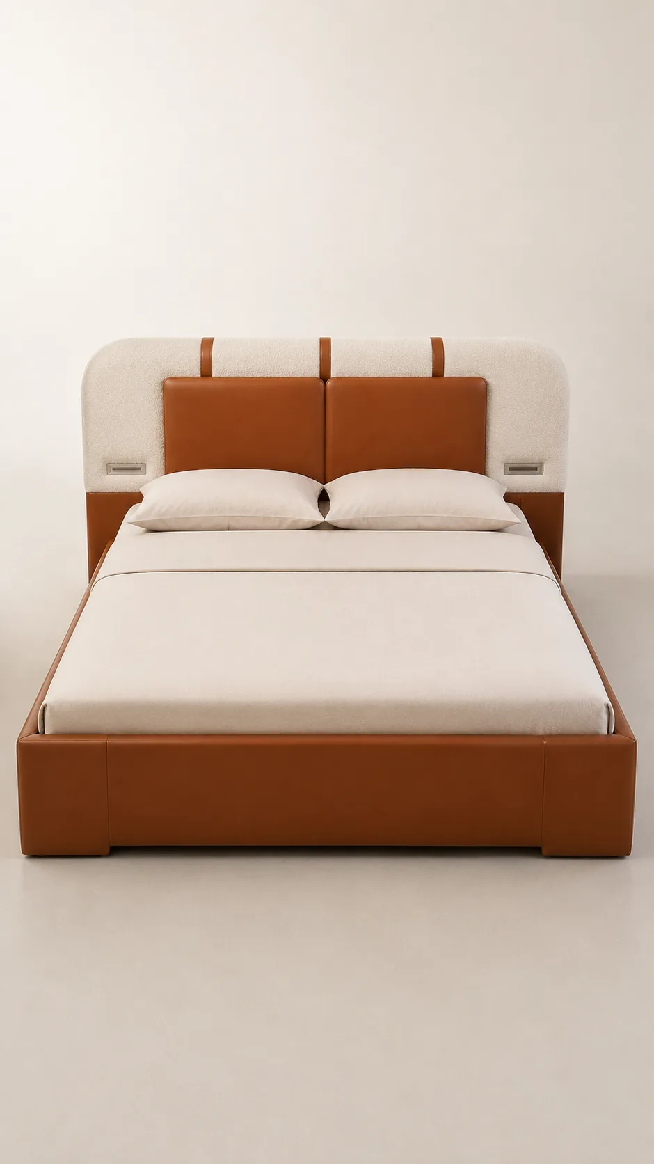 Walnut Storage Platform Bed with White Headboard by Modi Interiors in Jagatpura Jaipur