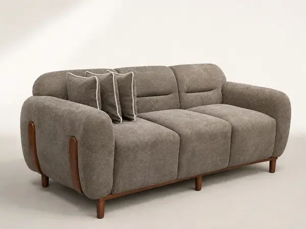 Taupe Channel Back Loveseat — image 4