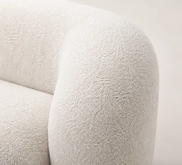 Off White Boucle Curved Sectional — image 2