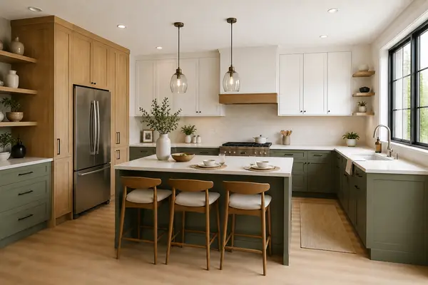 Styled kitchen with island seating