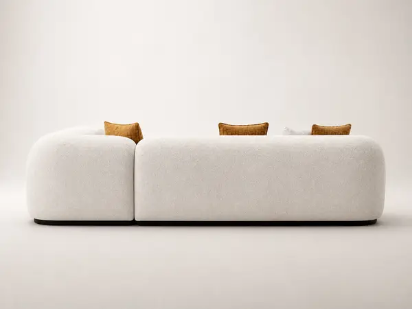 Off White Boucle Curved Sectional — image 7