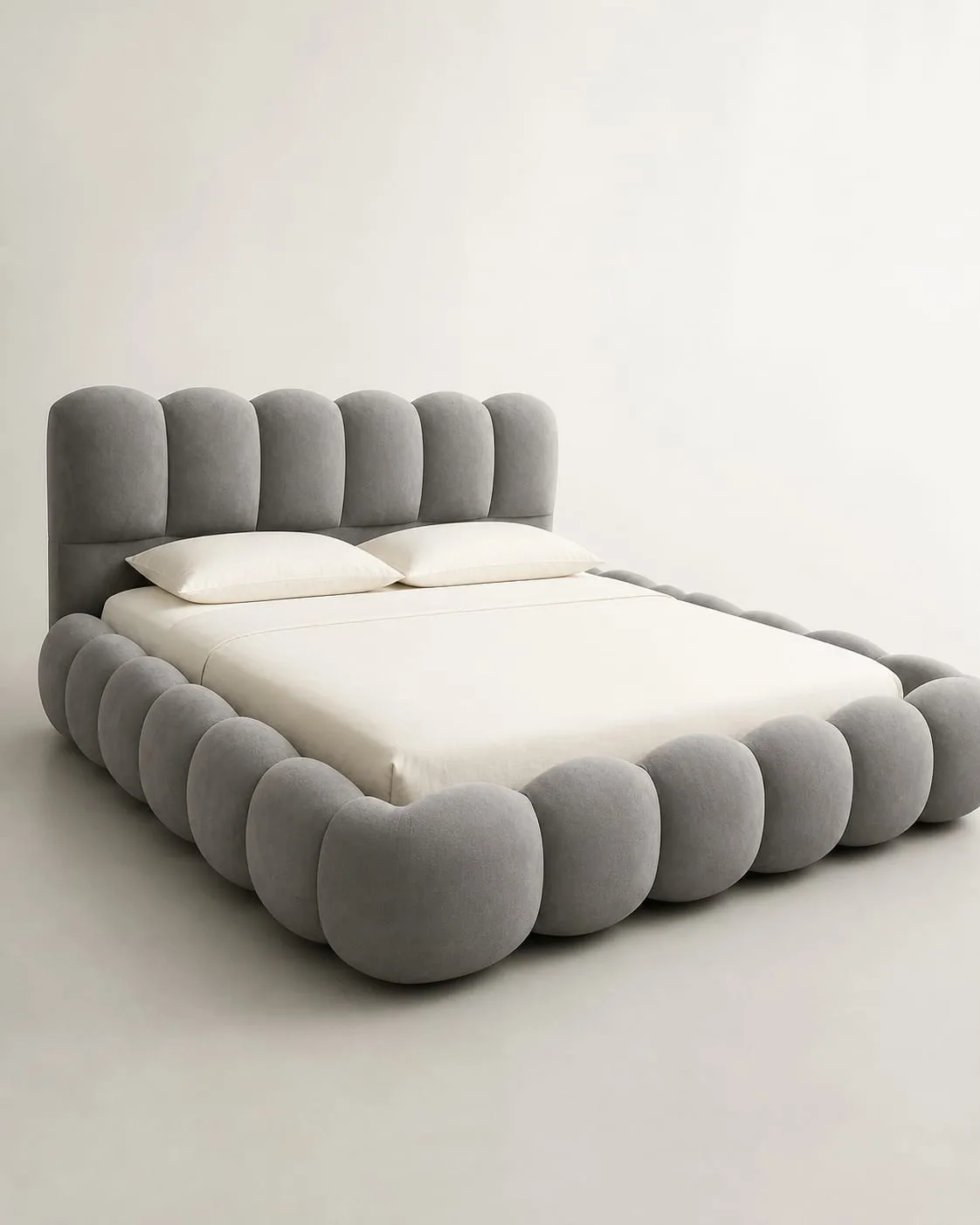 Grey Bubble Frame Upholstered Bed by Modi Interiors in Jagatpura Jaipur