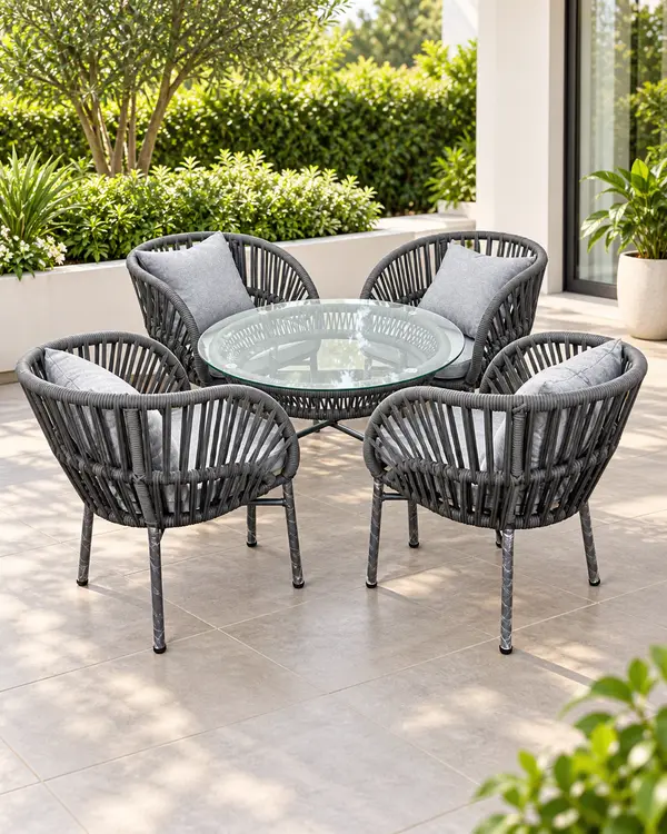 Grey Rope Outdoor Seating Set — image 1