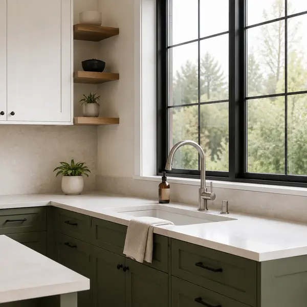 Kitchen sink and tap detail