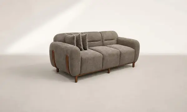 Taupe Channel Back Loveseat — image 3