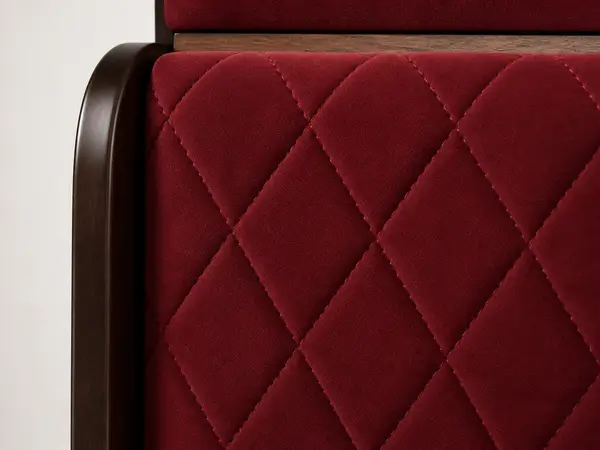 Burgundy Diamond Quilted Bed — image 3