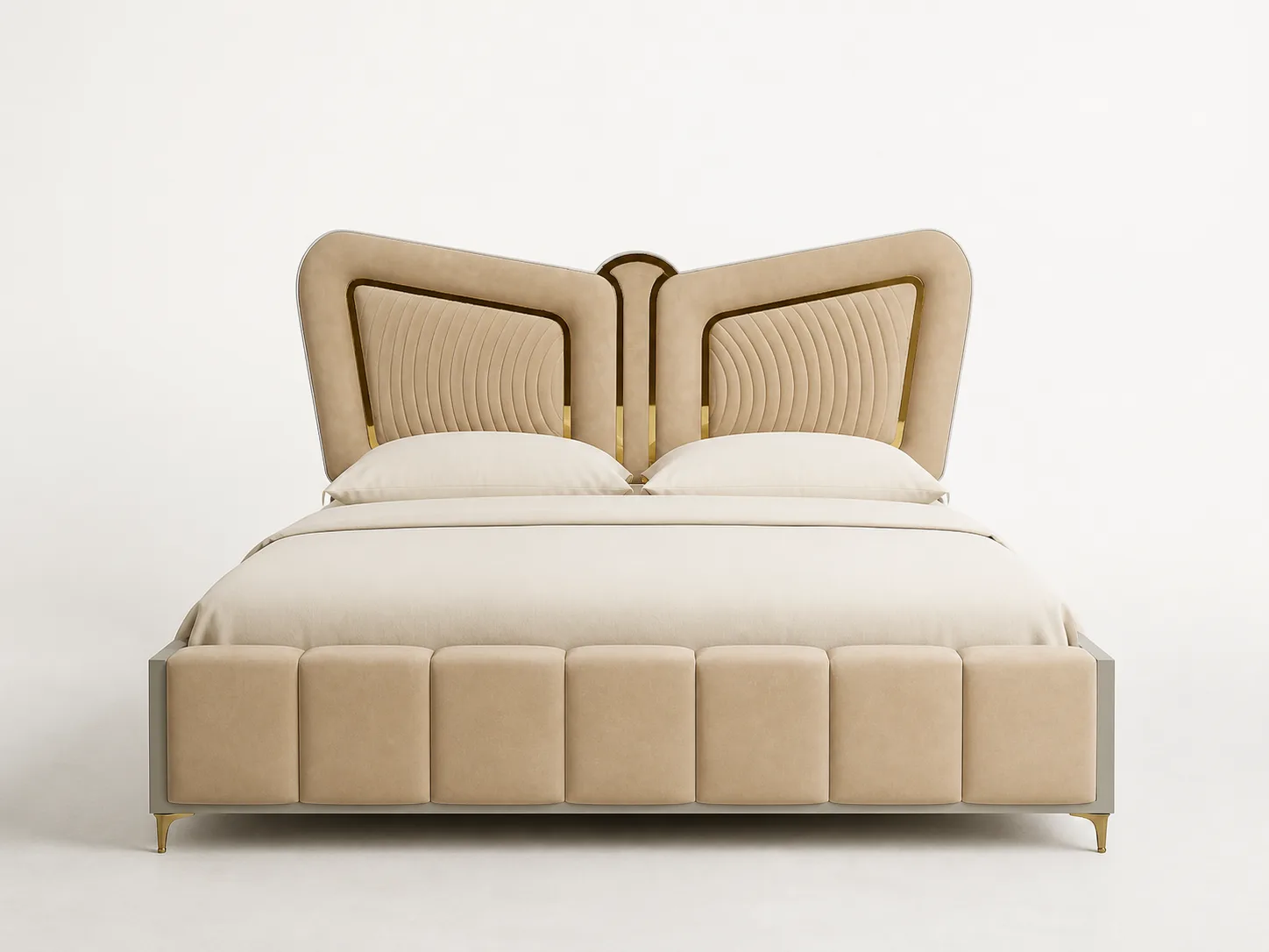 Beige Butterfly Split Channel Bed by Modi Interiors in Jagatpura Jaipur