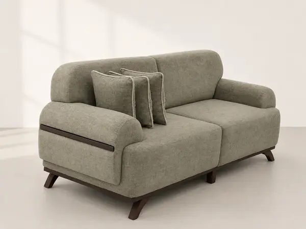 Sage Linen Weave Loveseat — image 5