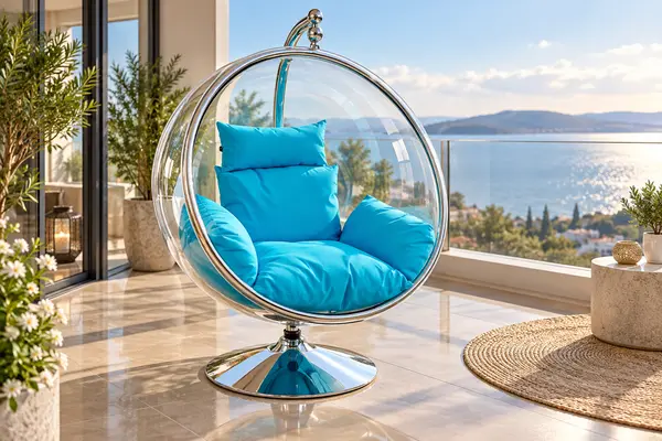 Silver Acrylic Outdoor Swing Chair — image 2
